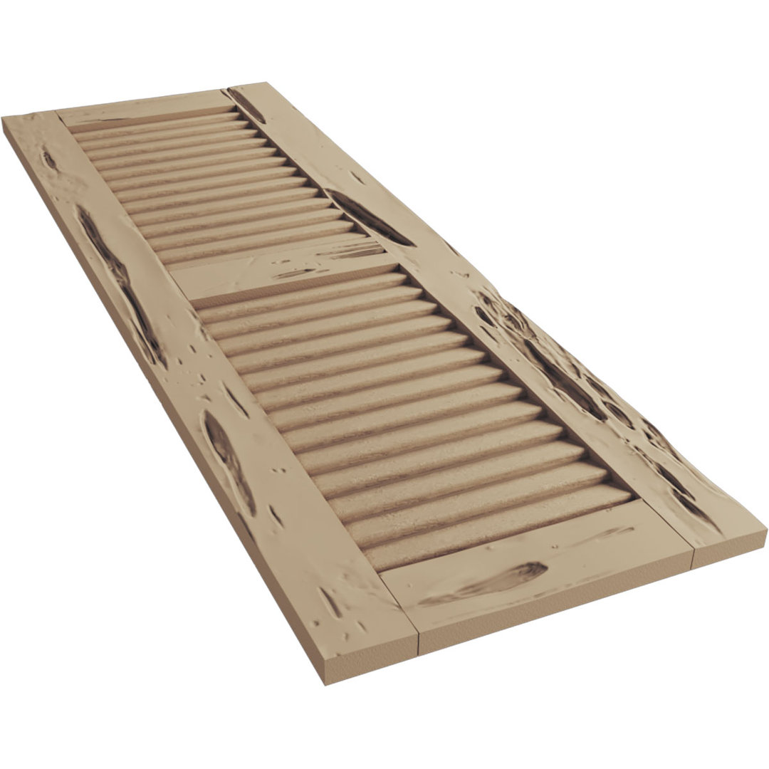 Rustic Two Equal Louver Faux Wood Shutters (Per Pair) Ekena Millwork 