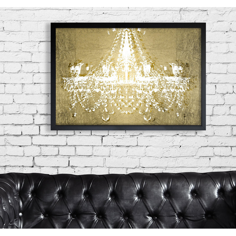 Dramatic Entrance Gold - peinture sur toile, Toile avec cadre noir, H 46,5 po x l 31,5 po