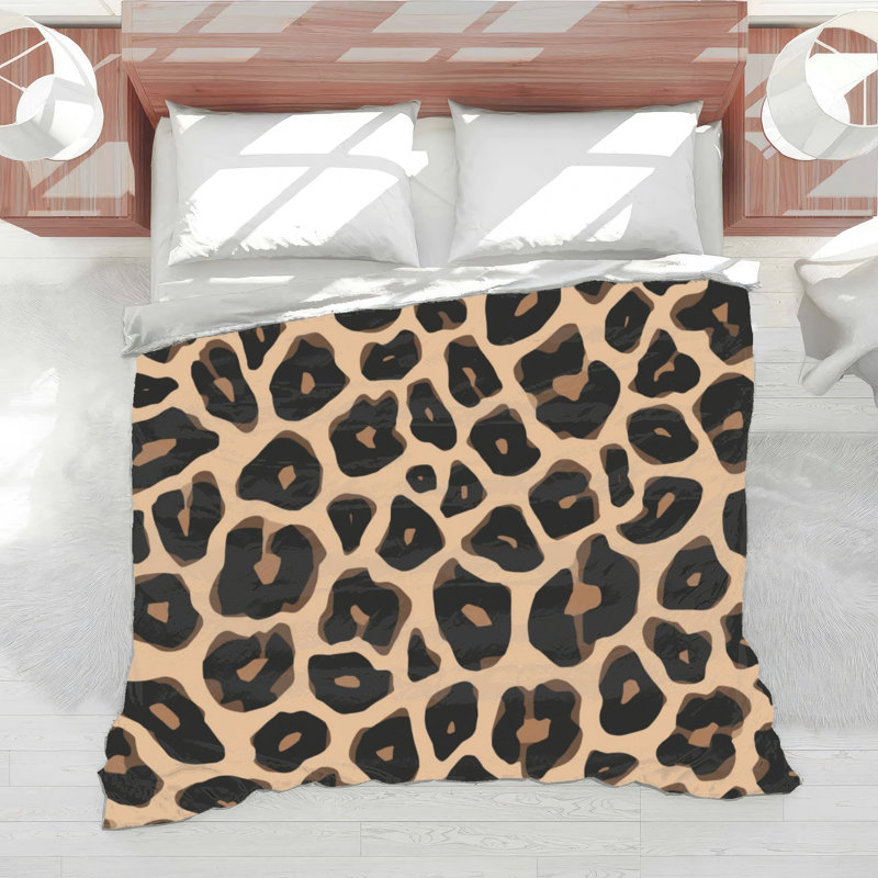 Édredon à motif léopard, Twin Extra Long, Black Beige