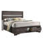 Ensemble de chambre avec très grand lit quatre pièces Isy, boutons décoratifs argentés, gris contemporain-110080857