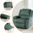 Ameiah Upholstered Gray Green Corduroy Manual Push Back Recliner Chair with Wingback-1701807843