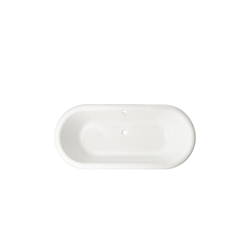 68'' L Soaking Bathtub, Chrome, White Interior with White Exterior