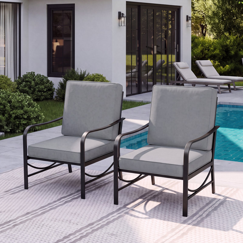 Fauteuil simple en fer 2 pièces 2 pièces, Gris, Non