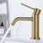 CALBASE Bathroom Sink Faucet Brushed Gold Single Handle Single Hole Stainless Steel Hot and Cold Water valve with Pop Up Drain and Supply Lines-119342496