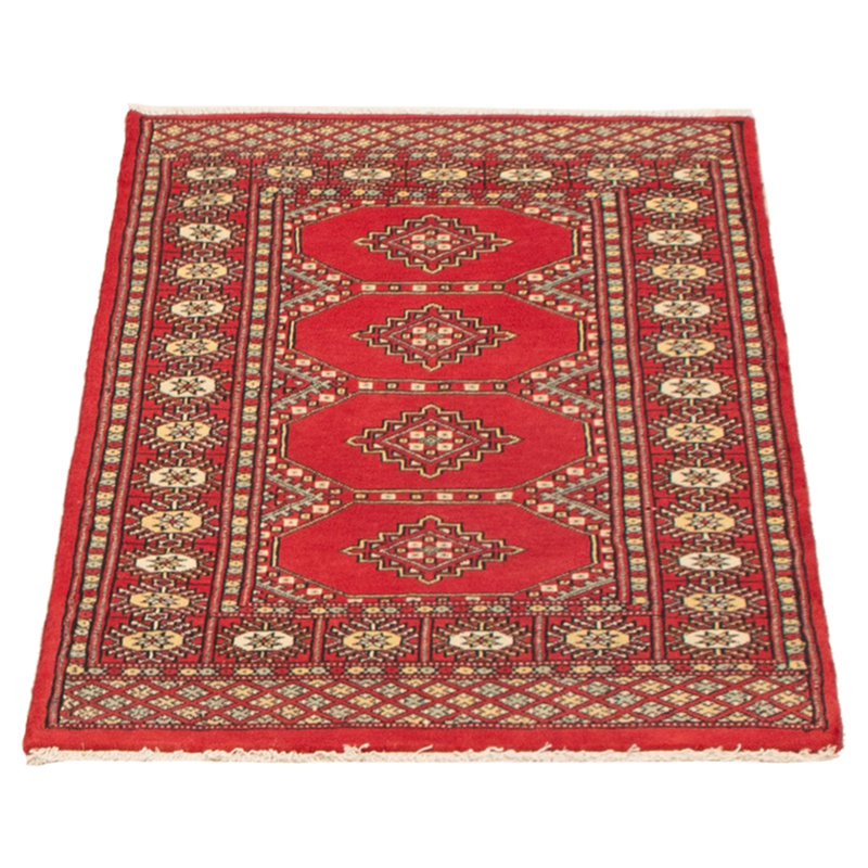 Tapis rouge foncé Malechi Peshawar Bokhara 2 pi 6 po x 4 pi 0 po