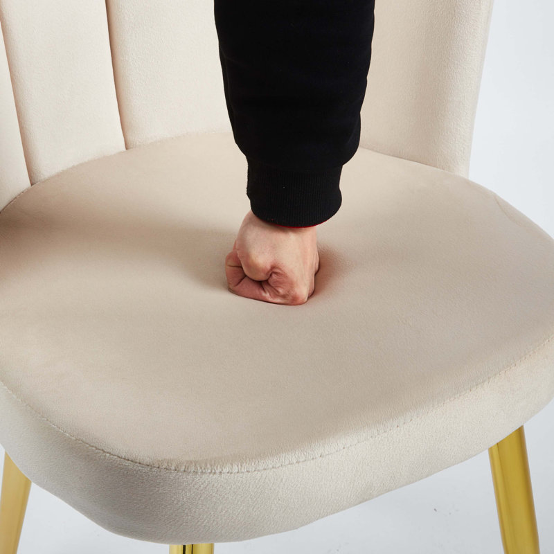 Modern Velvet Dining Chair, White