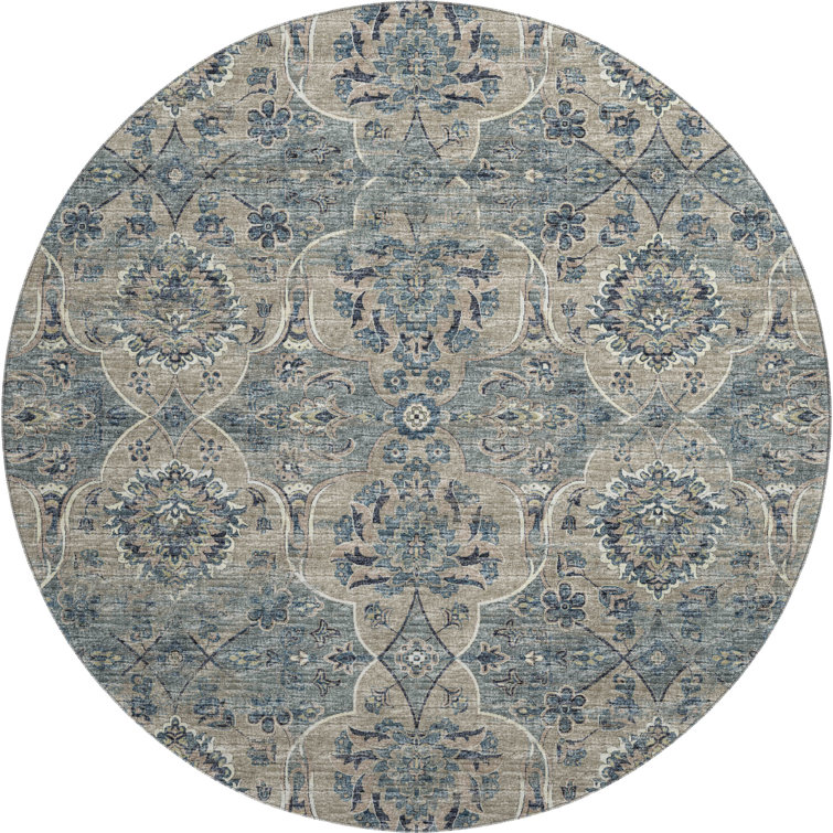 Premium Machine Washable Alliah AMF95 Blue Rug