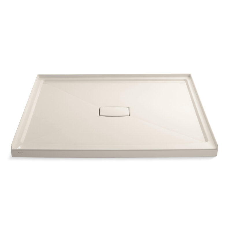 Archer 60" x 60" Single Threshold Acrylic Alcove Shower Base, Center Drain, Innocent Blush