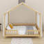 Cadre de lit double pour enfants, cadre de lit pour tout-petits en forme de maison avec balustrades hautes-737301978