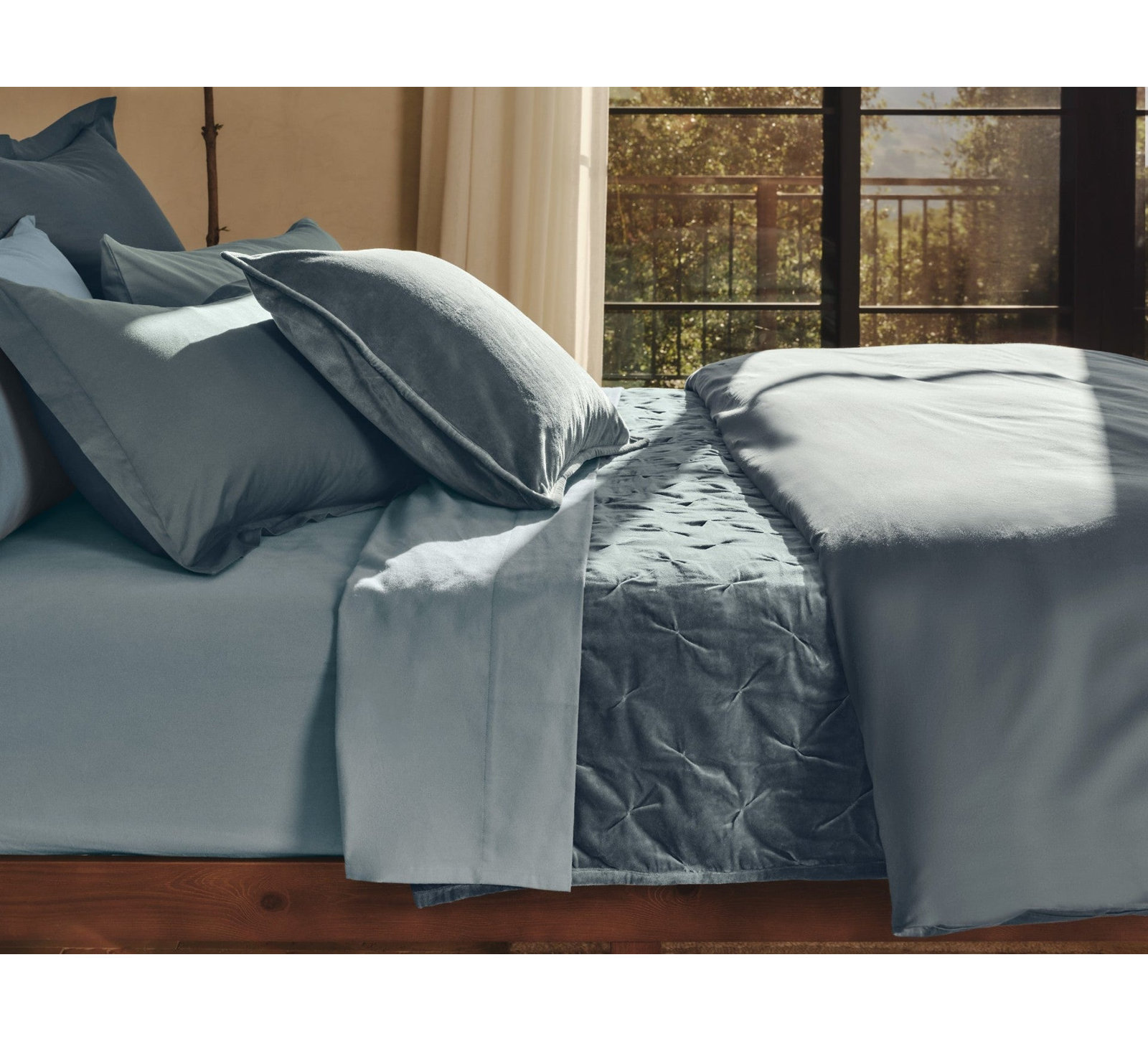 Cloud Soft Organic Sateen Duvet Cover Set, Full/Queen Duvet Cover, Gulf