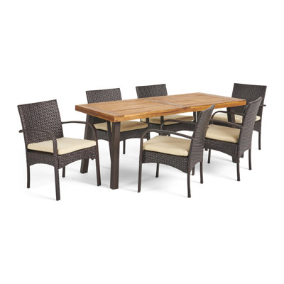 Ensemble repas 7 pièces avec coussins Hoff