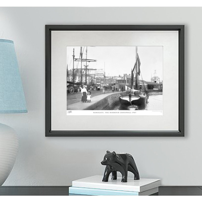Ramsgate, The Harbour Crosswall 1907 by Francis Frith - Single Picture Frame Print, 40cm H x 50cm W x 2.3cm D