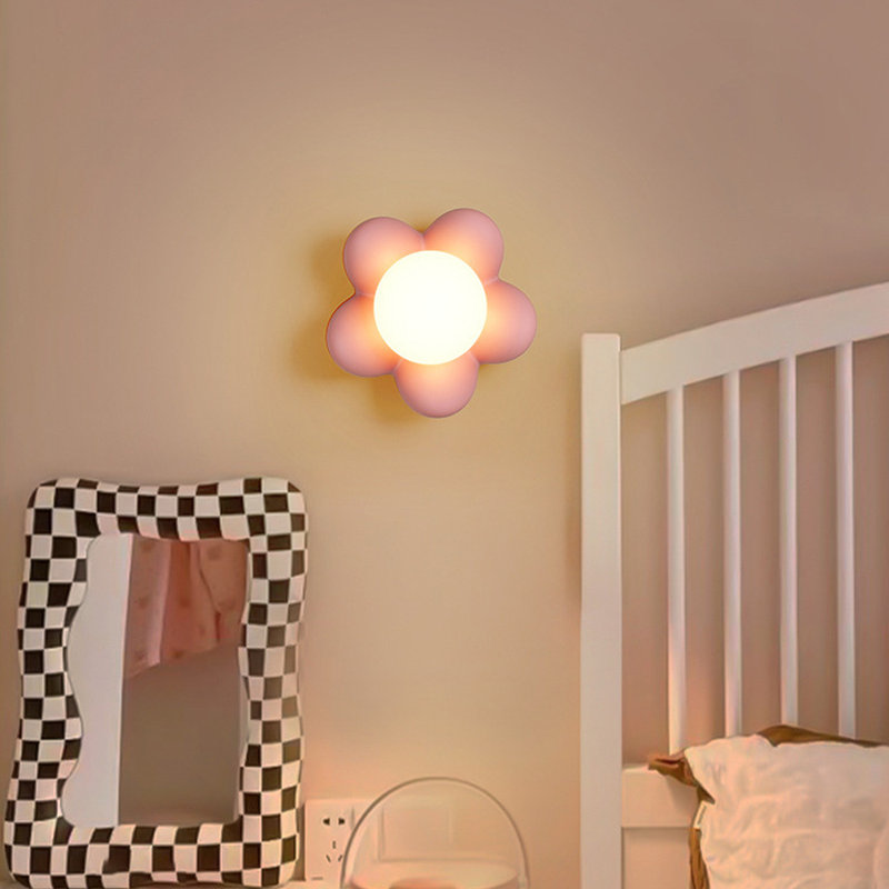 Nordic Pink Flower Wall Sconce