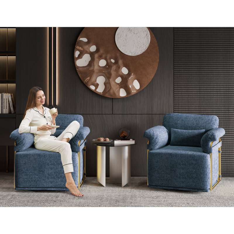 Fauteuil pivotant bleu Aurianna