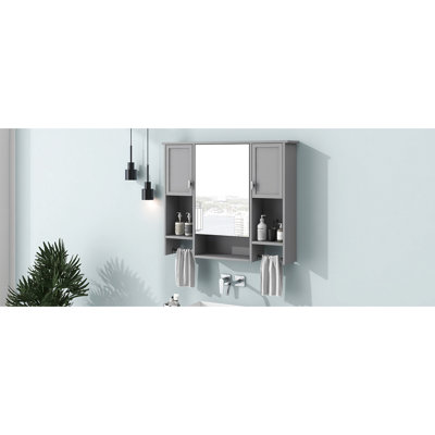Modern Bathroom Cabinet - Towels Bar & Board 35'' X 28'' Construction Practical Function