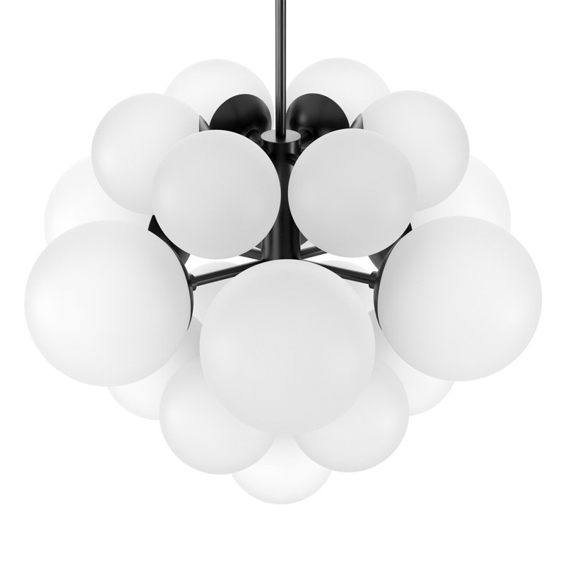 Nova 19 - Light Chandelier, White, Black Gunmetal