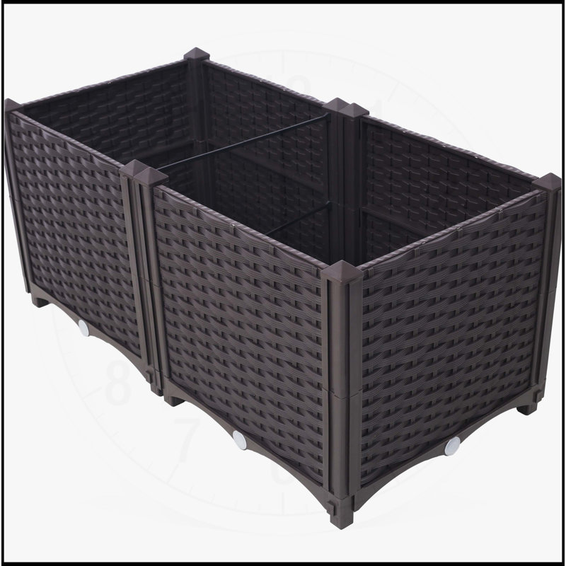 Deep Raised Garden Bed Plastic Planter Boxes, 14.7" H x 31.5" W x 31.5" D