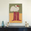 Bird In Red Boots Modern Playful Whimsical Bird Wall Art Print 1 Piece Wrapped Canvas Wall Art-144116481
