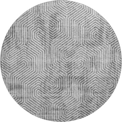 Premium Machine Washable Prisco Silver Rug