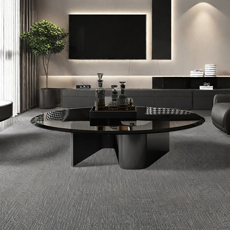 Table basse simple en verre trempé, H 14,6 po x L 47,2 po x l 47,2 po