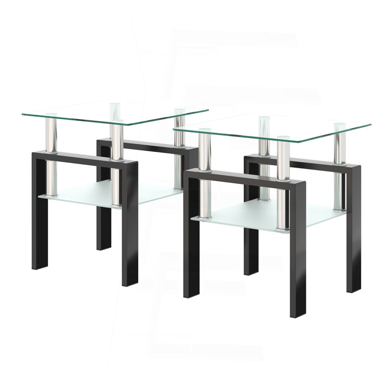 Coffee Table, Transparent Top/Black Base