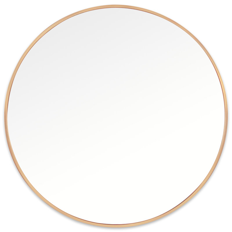 Modern Round Mirror,Secure & Stylish, Gold, 36" x 36" 