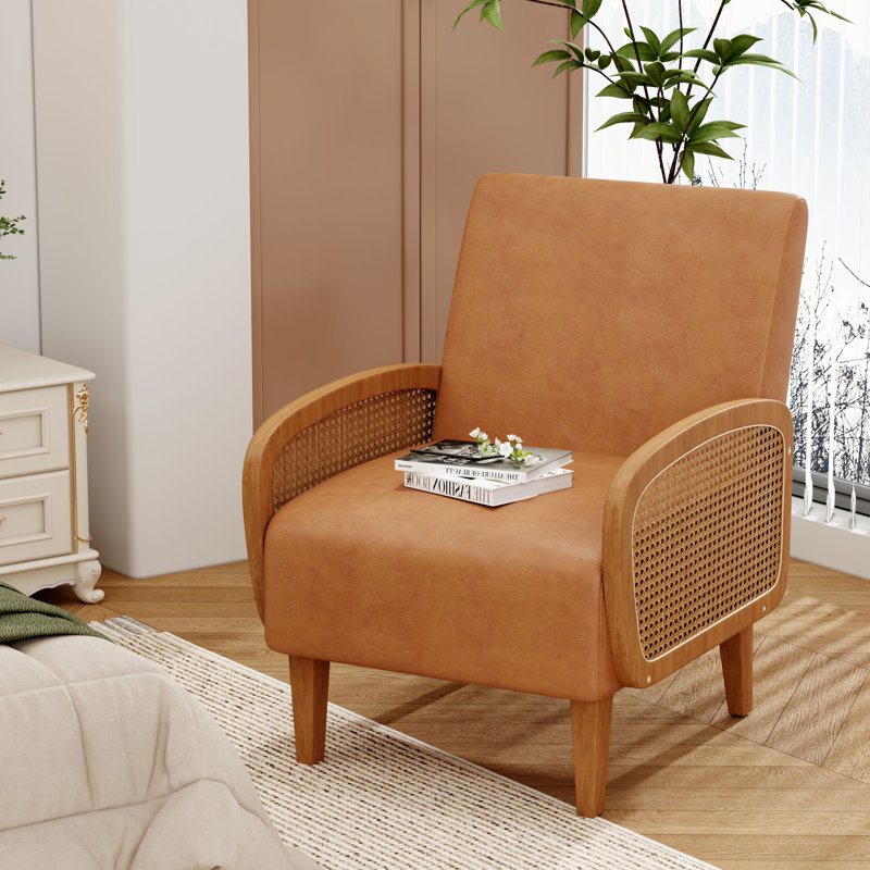 Chaise d'appoint rembourrée, Brun