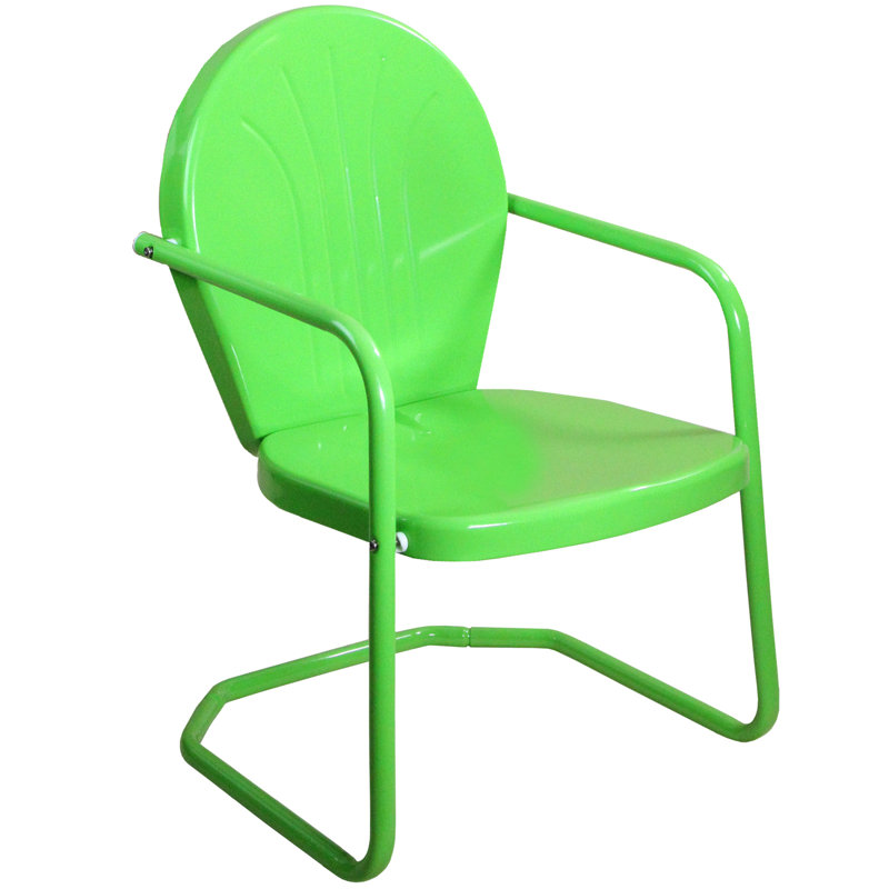 Fauteuil tulipe rétro d'extérieur 34 pouces, Vert