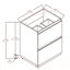 Meuble-lavabo sur pied 24 po avec double tiroir, armoire de salle de bain autoportante, bois d'ingénierie, chêne (meuble-lavabo sans comptoir)