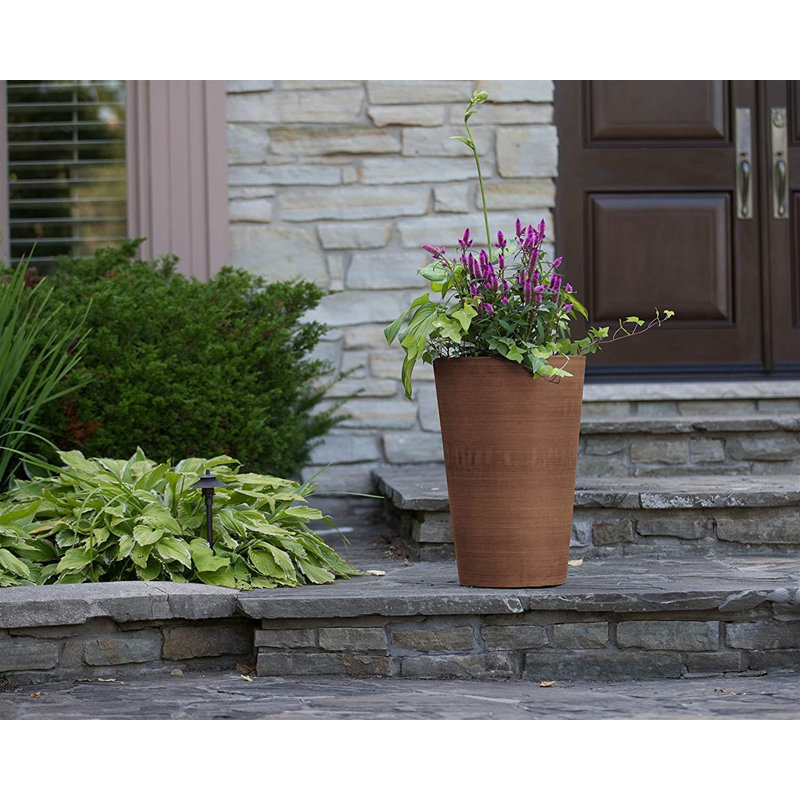 Miley Tall Round Taper Pot Planter, Terra Cotta, 13" H x 10" W x 10" D