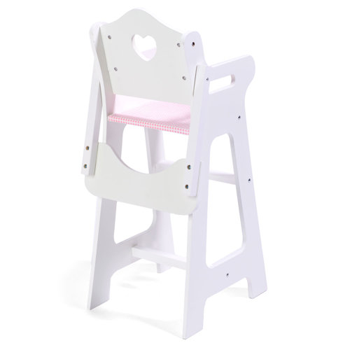 High Chair For Baby Badger Basket Doll High Chair White W/ Rose
