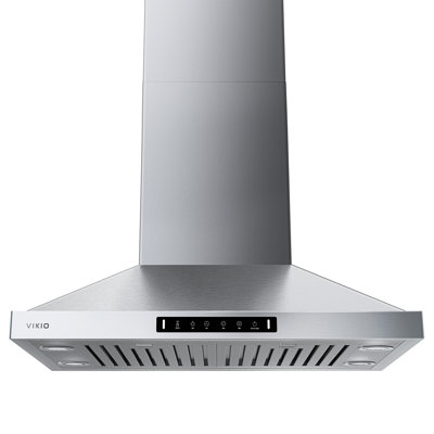 Hotte pour îlot de cuisine convertible de 30 po 600 pi³ / min avec filtre à charbon actif et contrôle des mouvements VIKio