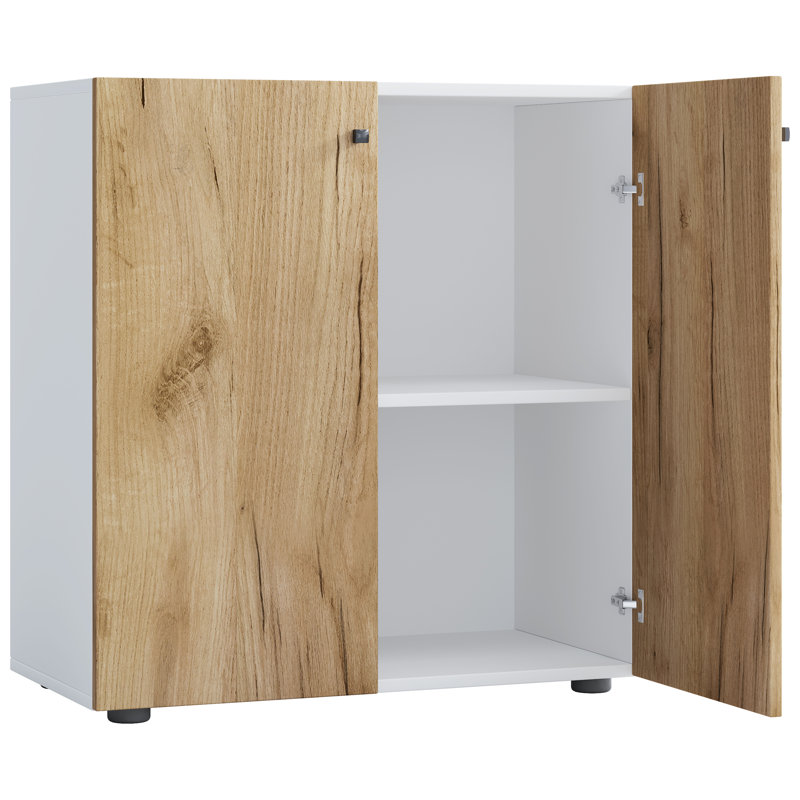 Revaan Storage Cabinet, White/Natural