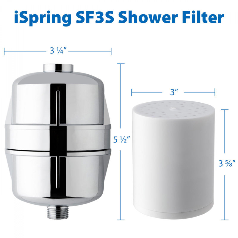 iSpring FSF3 15-Stage Shower Filter Replacement Cartridge-Removes Chlorine, Sediment, Heavy Metal, and Odor