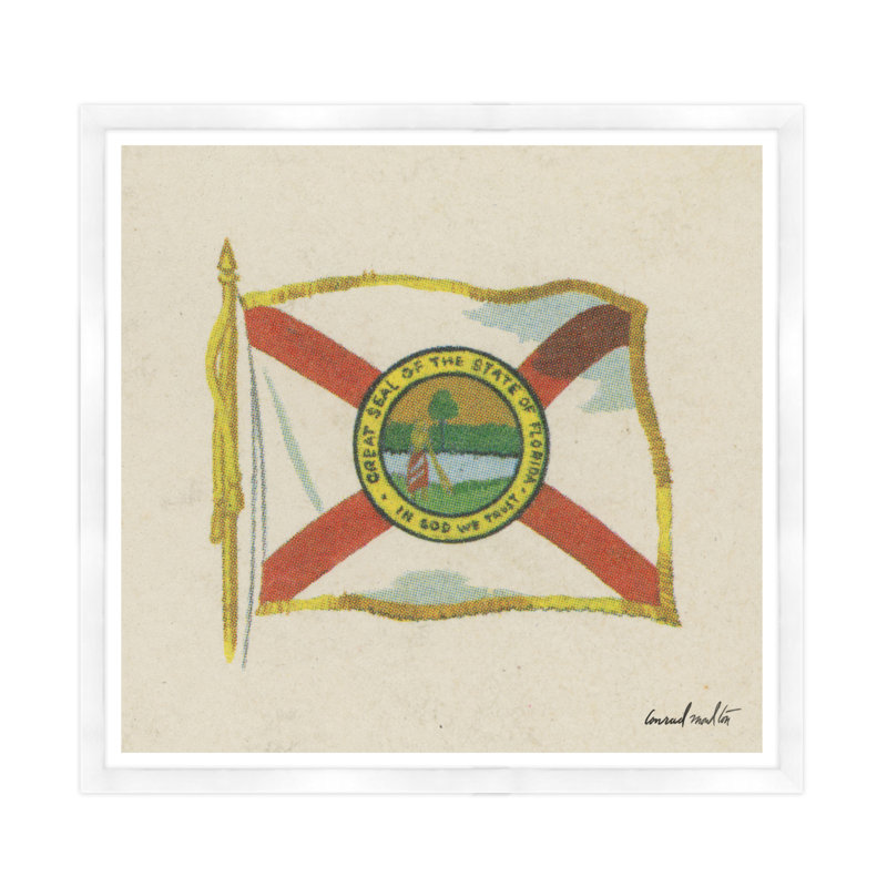 Florida Print, White Framed