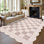 Tapis festonné lavable à damier moderne antidérapant, moelleux, doux, ne perdant pas ses poils, tapis pliable d'intérieur à poils courts, tapis imprimé contemporain pour le salon, la chambre à coucher