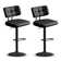 Swivel Adjustable Height Bar Stools with Footrest and Thick Cushion Curved Backrest(Set of 2)