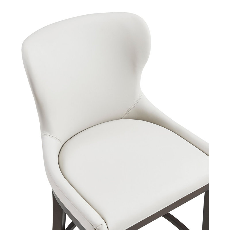 Tabouret de comptoir rembourré Blair, Blanc, Tabouret de comptoir (siège d'une hauteur de 26 p, 3
