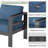 76'' Wide Aluminum Outdoor Sofa with Cushions-2009386540-2009386547