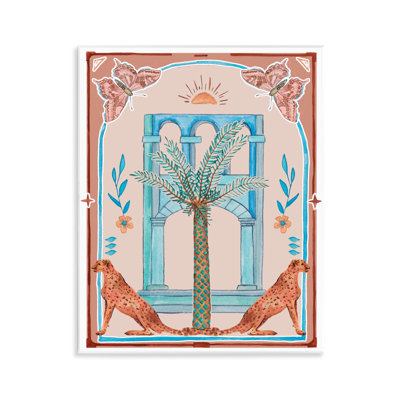 Art mural traditionnel de l'architecture tropicale traditionnelle par Melissa Wang