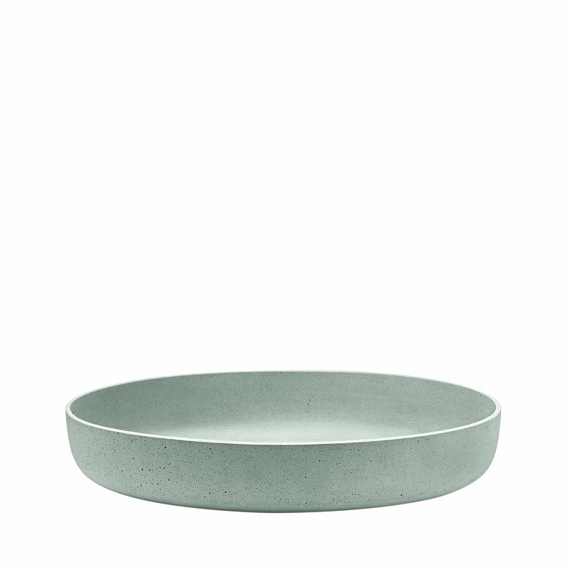 Moon Stoneware Modern & Contemporary Decorative Plate in Concrete, 3.35" H x 19.69" W x 19.69" D