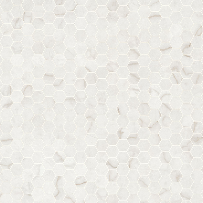 Beldale Hexagon 12 in. x 12 in. Polished Porcelain Mosaic Floor and Wall Tile, Carmara