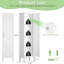 Grand garde-manger étroit en métal de 65 pouces de hauteur, organisateur de rangement mince blanc avec porte réversible et tablettes réglables