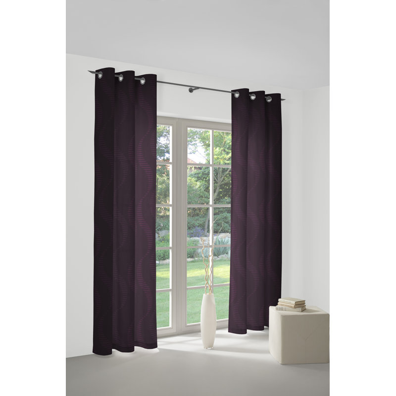 Pearson Eyelet Curtain, single panel, opaque, 132cm Width x 180cm Drop, Purple