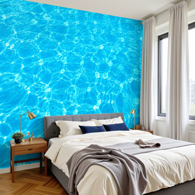 Papier peint adhésif auto-adhésif moderne pour la chambre à coucher avec piscine Peel and Stick L 69 po x l 96 po