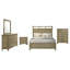 Ensemble de chambre à coucher 5 pièces, lit Mid-Century moderne, une table de chevet, une commode, un miroir de commode et une commode-130033260-130033261