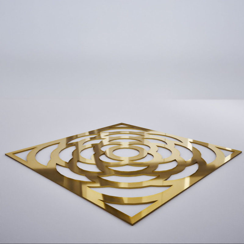 Panneaux muraux décoratifs en acrylique Edinburg, moyen, l 15 3/8 po x H 15 3/8 po x T 1/8 po, miroir doré Edinburg, Doré