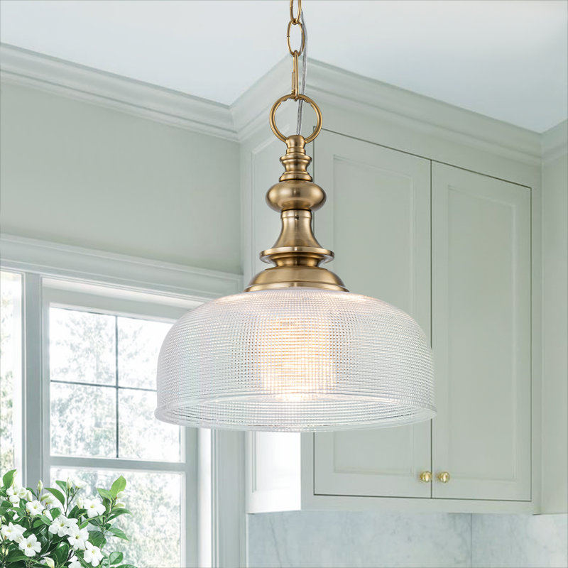 1 - Light Dome Prismatic Glass Pendant