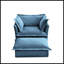 Fauteuil rembourré avec housse avec repose-pieds