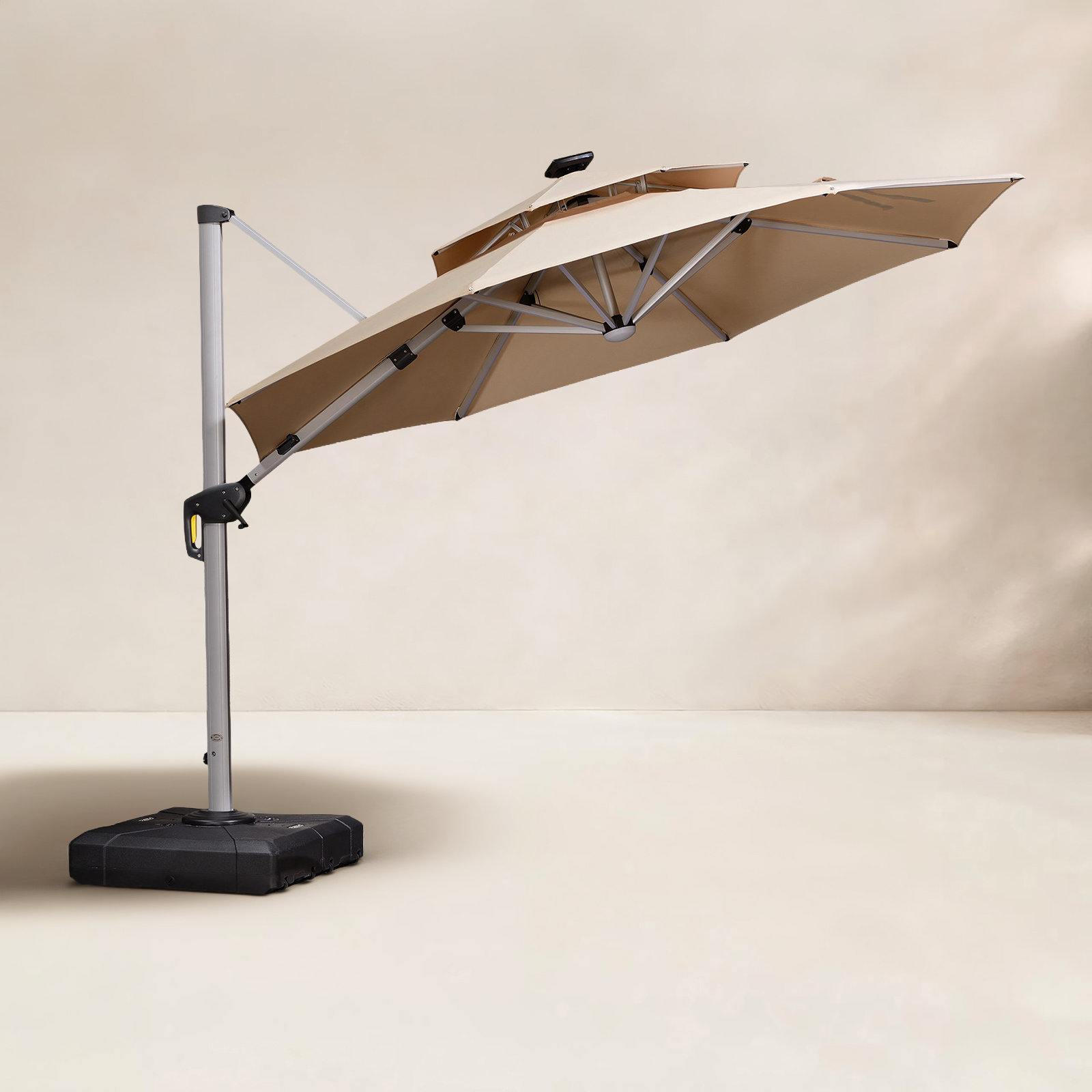 Lillehammer 12' Cantilever Umbrella with Lights, Beige